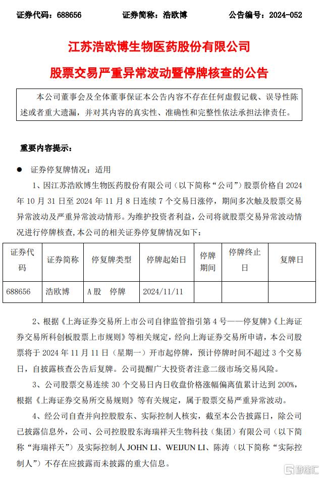 时隔两个月，“停牌核查”重出江湖，带崩多只高位股